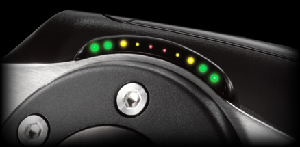 Close up of the RPM/Shift indicator LEDs