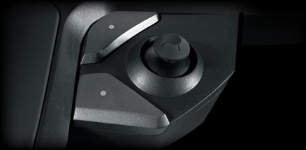 Close up of
               programmable mini joystick