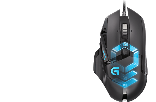 G502 Proteus Spectrum, RGB Tunable Gaming Mouse, top shot